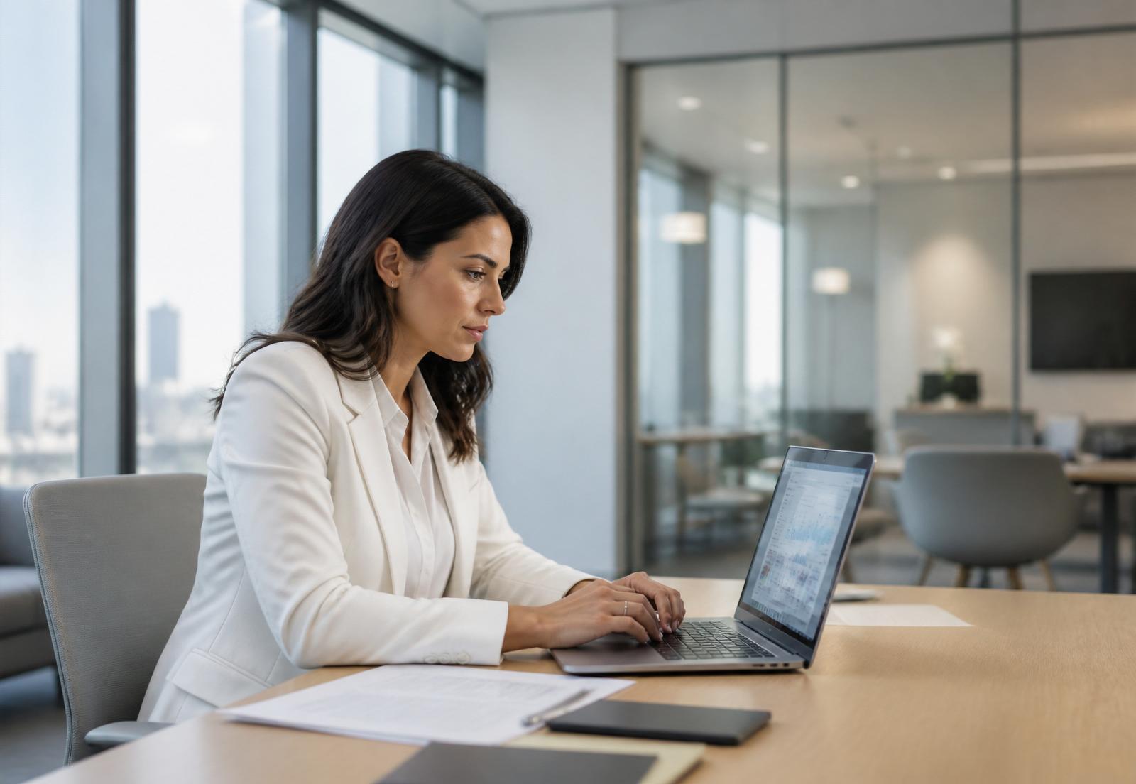 Sales professional reviewing lead analytics